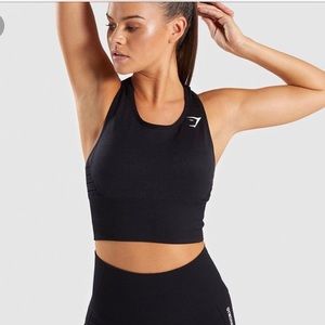 GYMSHARK Energy Seamless Crop Top (Black)